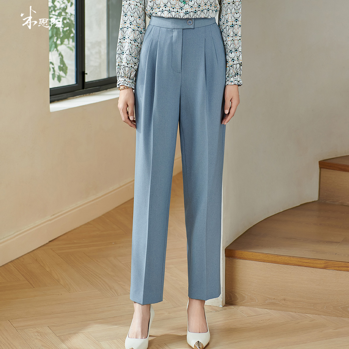 剩M/XXL 米思阳2026春季新款通勤垂感休闲裤高腰显瘦商务直筒西装裤女0002