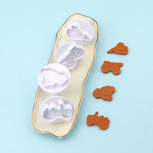 建筑车饼干模4件套 饼干翻糖模具 按压弹簧模 工程车饼干模 商品图3