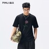 PIJNLI品立2026夏季新款青年植物烫钻圆领落肩短袖T恤上衣潮牌男BG262111014 商品缩略图3