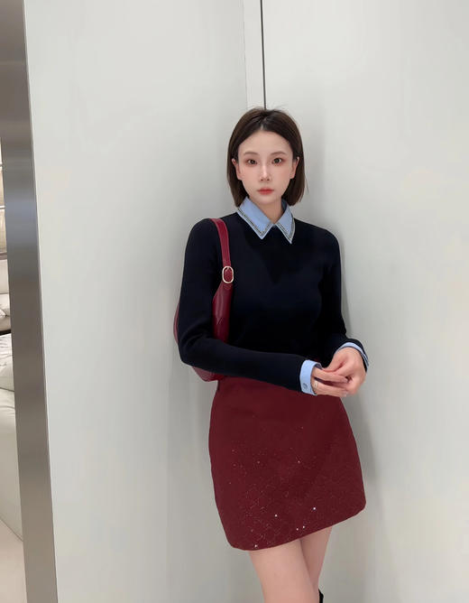 古驰海军蓝假两件羊毛针织衫 商品图6