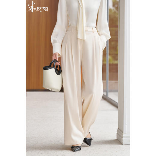 米思阳新款秋季高腰垂感西装裤通勤气质直筒宽松休闲裤5M24CH4047 商品图0