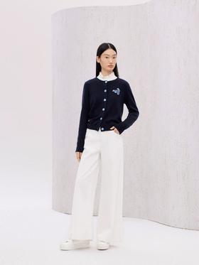 鄂*蓝莓刺绣藏蓝开衫/套头衫