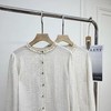 F031001早春新款法式气质百搭亚麻木耳边立领长袖衬衫 商品缩略图1