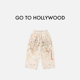 G2H日本童装 GO TO HOLLYWOOD 26春夏复古泼墨工装长裤