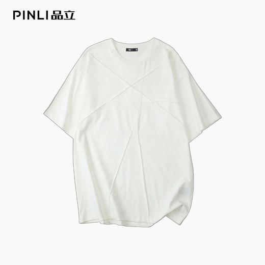 PINLI品立2026夏季新款男士宽松纯色圆领短袖T恤上衣GD262111013 商品图7