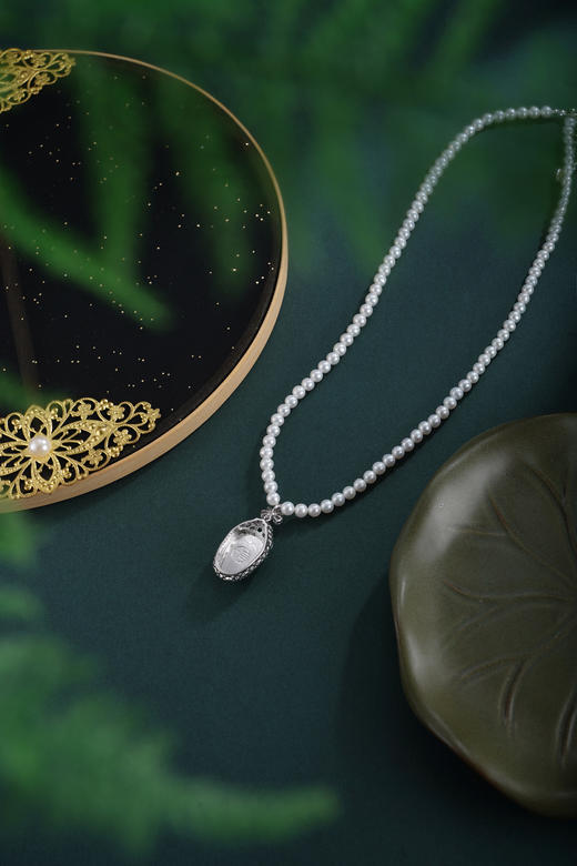 子佩集【珠联叶合】珍珠惜王妃项链【XXXL030】水沫玉叶子豆角2602 商品图3