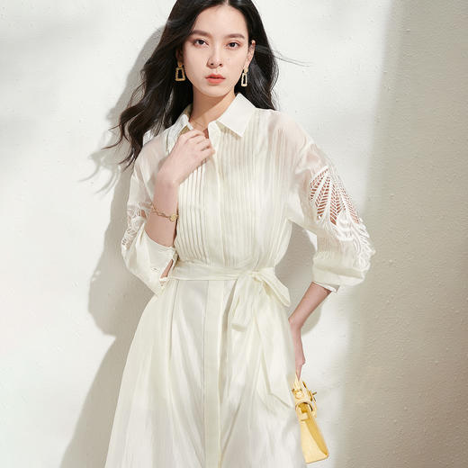 芳外夏季新款温柔知性莱赛尔衬衫裙吊带收腰裙子两件套女0208 商品图1