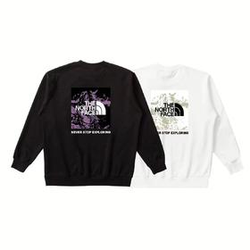 F031033两色抽象山峰图案印花卫衣户外休闲圆领上衣