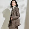 剩S/M/L 芳外春季新款复古经典千鸟格小西装外套宽松中长款西服女1970 商品缩略图3