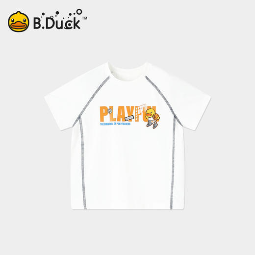 [速干]bduck小黄鸭童装男童短袖儿童吸湿排汗运动上衣夏款透气T恤110-160 BF2701040 商品图0