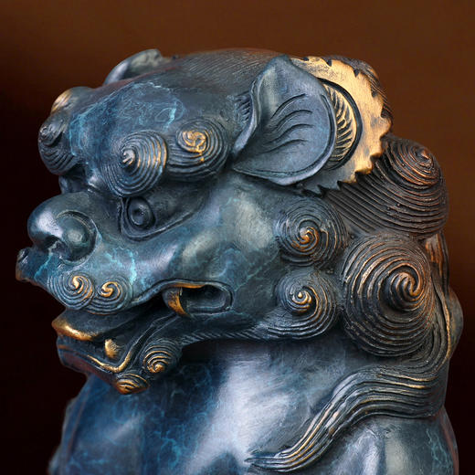 威武对狮居家吉祥物纯铜摆件 商品图4