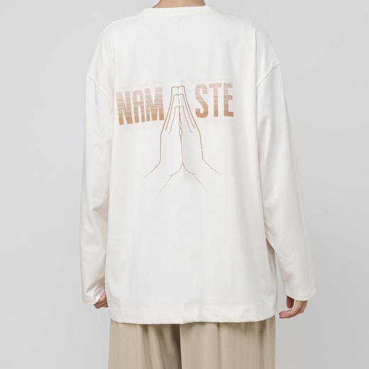 AddOne+1瑜伽Namaste设计亲肤圆领长袖情侣T-Oversize版 商品图2