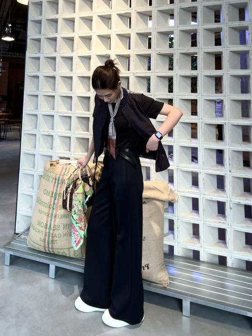 【通勤必入】噢蜜ooomeooo四面弹宽腿裤 商品图0