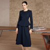 IWY/高端藏青色西装套裙女2026春季新款正式场合职业裙装工作服CS2733 商品缩略图2