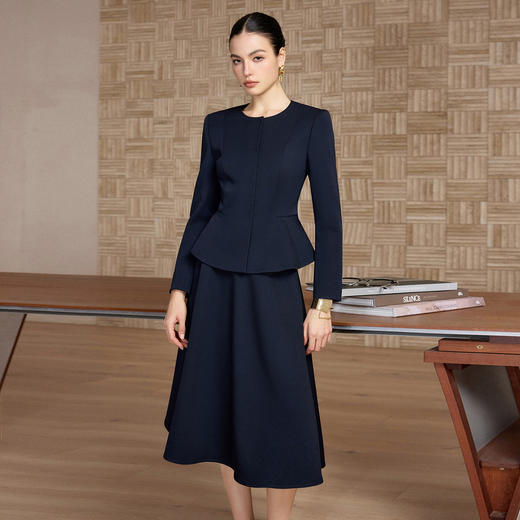 IWY/高端藏青色西装套裙女2026春季新款正式场合职业裙装工作服CS2733 商品图2
