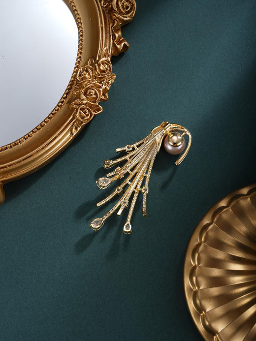 子佩集【风语勋章】珍珠惜王妃胸针【XXXZ263】一束花镀金2602 商品图3