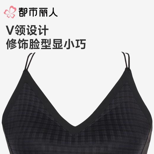 都市丽人背心无罩杯薄锦纶冰丝背心短抹胸有杯垫时尚美搭LVC1B6 商品图3