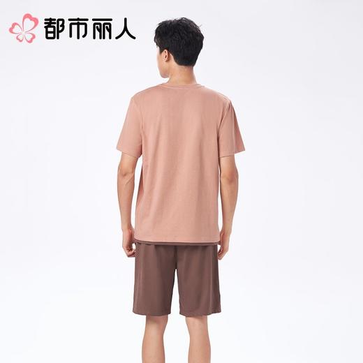 都市丽人睡衣男士睡衣薄家居服凉感无尘棉睡衣男士无尘棉短袖套装男装短裤FHC2A3 商品图2