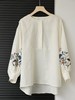 【风风同款 超多好评！好绝的版型 万针刺绣宽松复古苎麻衬衫】刺绣灯笼袖衬衫 商品缩略图7