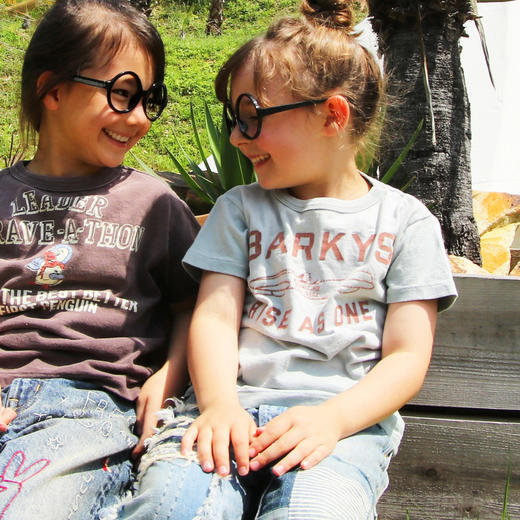 DD日本童装 DENIM DUNGAREE 26春夏复古针织 BARKYS 小狗短袖T恤 商品图3