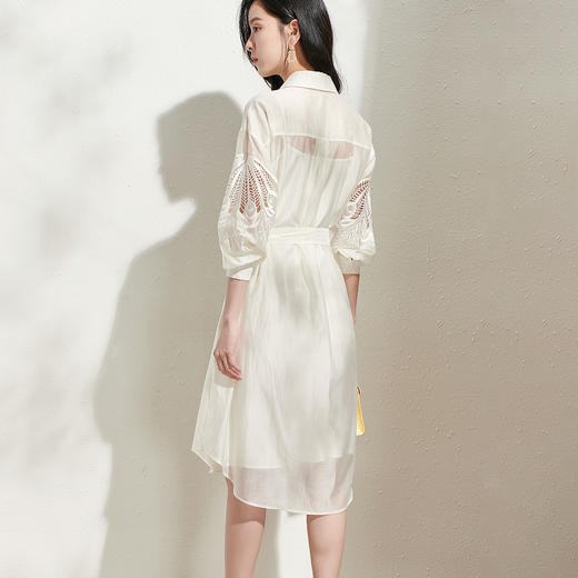 芳外夏季新款温柔知性莱赛尔衬衫裙吊带收腰裙子两件套女0208 商品图4