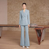 IWY/轻熟简约风雾霾蓝双排扣西装套装女高级感通勤职业装两件套CP2752 商品缩略图1