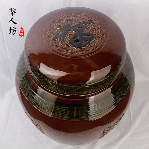 殡葬骨灰盒 世世荣昌陶瓷寿坛捡骨罐双层盖骨灰坛 商品图3