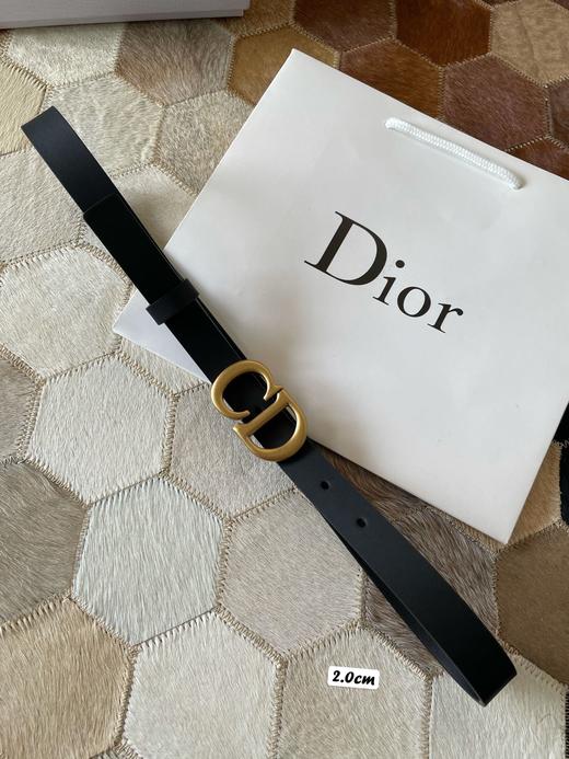 迪奥女款 2.0cm/3.0cm 腰带双面原版牛皮 配CD标志性扣头复古扣/亮面扣 商品图3