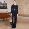 IWY/春季新款藏蓝色西装套装女职业装阔腿裤商务总裁两件套正装CP2733 商品缩略图3
