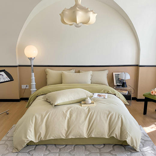 A类母婴级裸睡~60支新疆长绒棉贡缎提花四件套高级感纯棉被套床单三件套感床上用品 商品图4