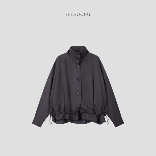 THESOONG"轻量时髦"极简机能风利落松弛感立领外套HWWT8645 商品图4