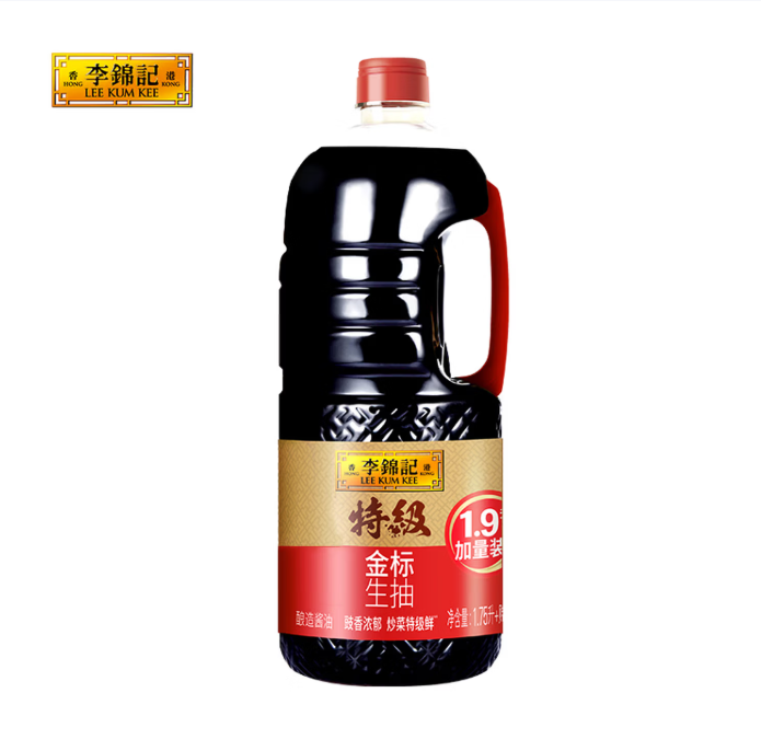 【仅供集采】李锦记金标生抽1.9L桶装家黄豆特级酿造生抽酱油海鲜鱼生红烧酱油 金标生抽1.9L