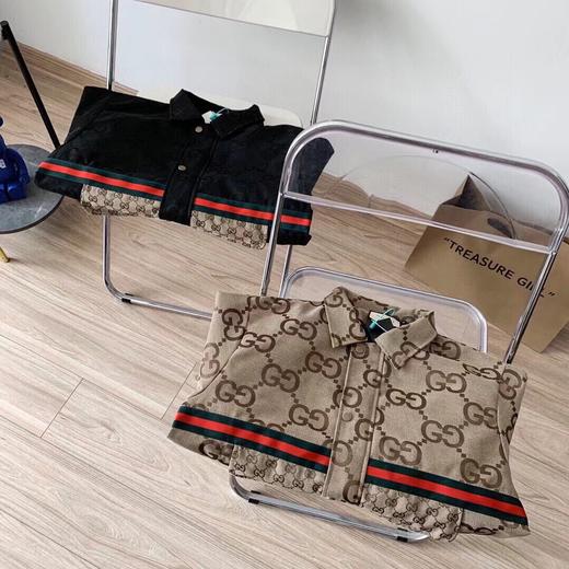 F031010复古拼接双G提花满印logo拉链帅气百搭翻领开衫外套 商品图2