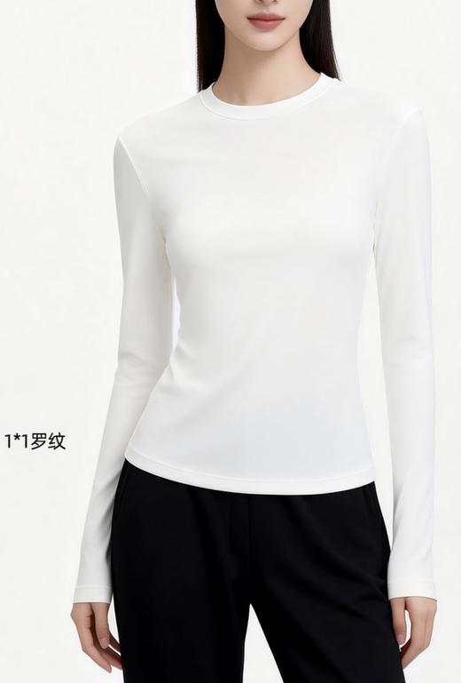 「老顾客福利品,两件➖10元」洛诗琳春季兰精天丝含羊毛丝柔正肩长袖打底衫2026新款7A抗菌修身显瘦叠穿百搭休闲纯色上衣yz70017(付款7天内发货) 商品图2