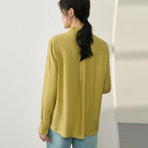 剩S/M/L/XL 芳外新款宽松立领衬衫百搭宽松衬衣女8T24AC0005 商品图6