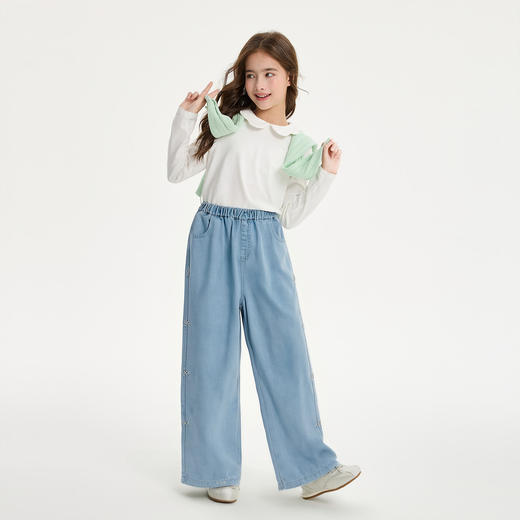 笛莎/Deesha 2026年夏季新款中童裤子牛仔直筒裤 商品图2