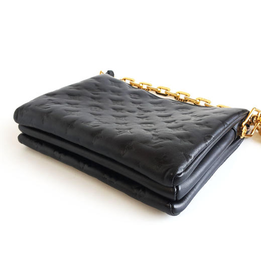 【95新】LV路易威登COUSSIN手袋小号黑色全皮压纹COUSSIN链条包单肩包女士090326AK12 商品图3