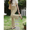 鹿向南「步履生花」高级感卡其色直筒牛仔裤女夏季显瘦小个子长裤 商品缩略图1
