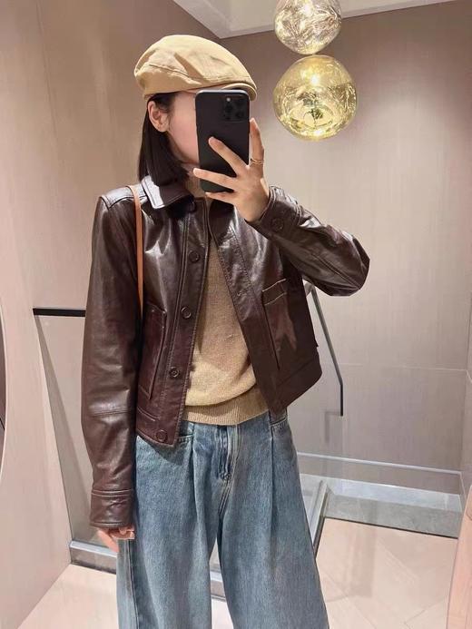 一店k （BC | 意大利🇮🇹进口绵羊皮！）顶奢！按头安利！妥妥的好东西！老粉闭眼入！春天怎么少的了皮衣甜酷girl！女士经典短款皮衣，简洁利落裁剪 小个子穿不压身高 商品图4