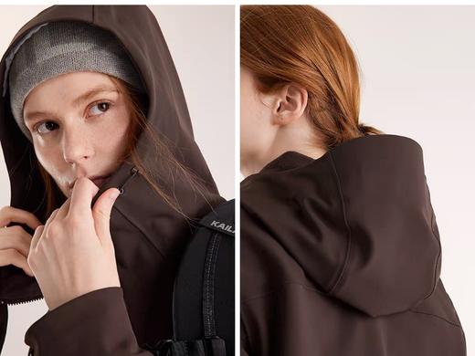 点此购买 凯乐石M8 IC春秋季女士短廓型连帽软壳薄绒防风户外徒步外套 zc 341803 商品图12