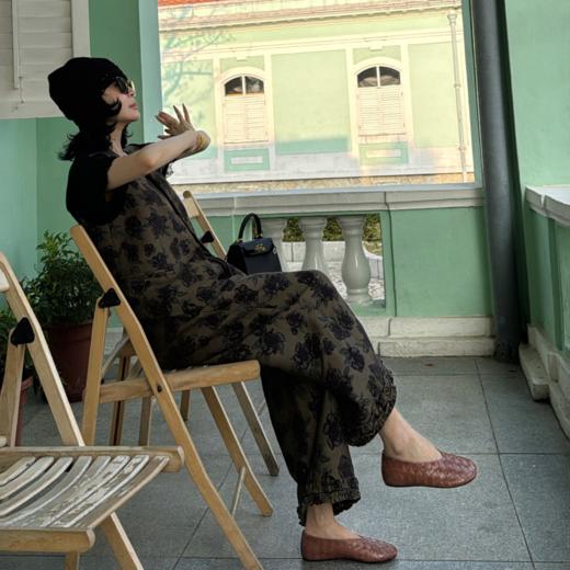 PanYiXiu/潘依绣羊毛天丝新中式国风提花V领马甲休闲裤套装M9217 商品图0