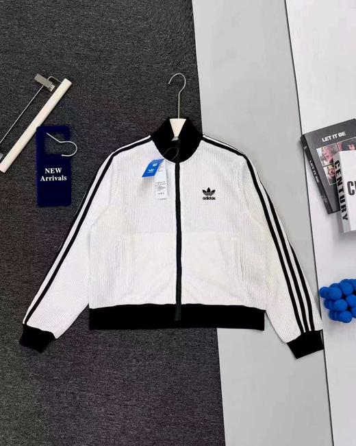 F031052新款女子针织运动宽松夹克外套三条纹长袖夹克 商品图5