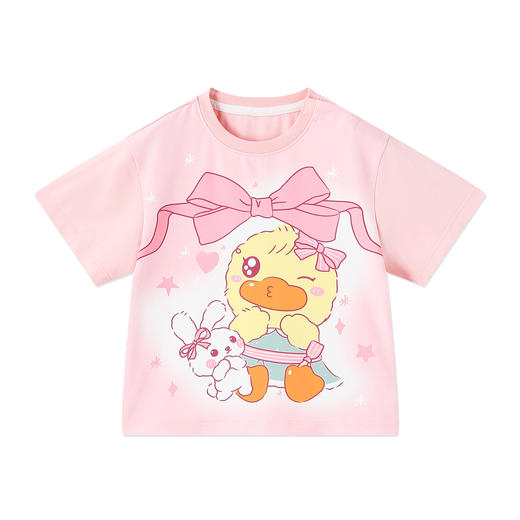 [冰感]bduck小黄鸭童装女童T恤儿童短袖夏装宝宝凉感上衣90-150 FF2701070 商品图3