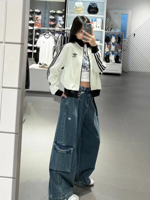 F031052新款女子针织运动宽松夹克外套三条纹长袖夹克 商品图7