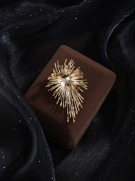 子佩集【热恋烟火】珍珠惜王妃胸针【XXXZ254】烟花镀金2602 商品图3