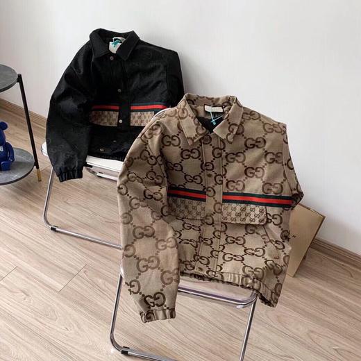 F031010复古拼接双G提花满印logo拉链帅气百搭翻领开衫外套 商品图0