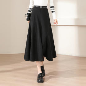 「自」全新升级【铂金会员146/天猫199/差价53】(51203)洛诗琳配腰带亮丝西装半身裙2026春季新款高腰显瘦中长A字裙