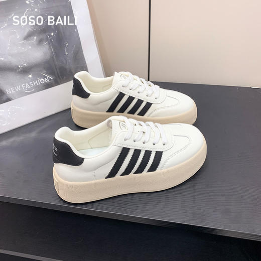 SOSO BAILI德训厚底休闲板鞋 显高显瘦百搭小白鞋 商品图13