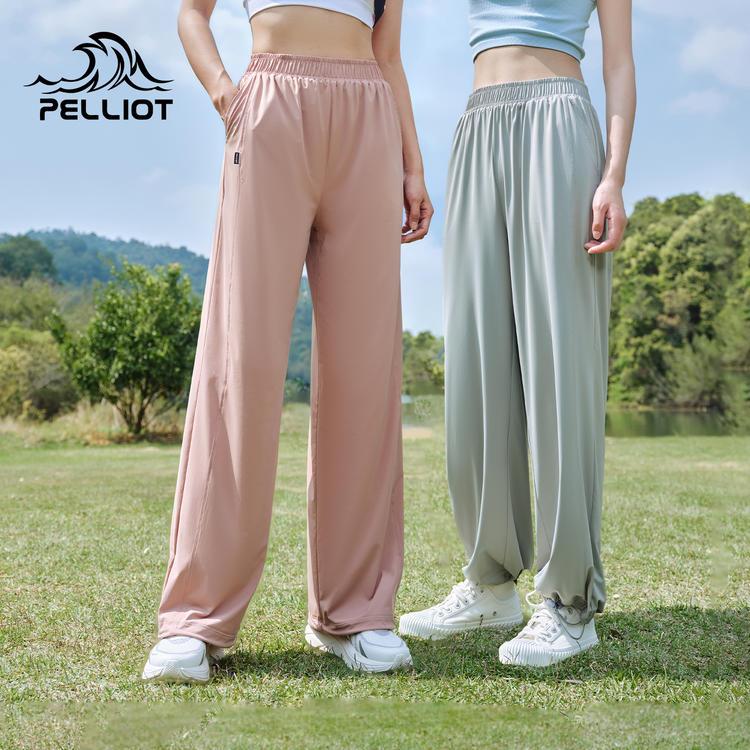 伯希和户外快干裤女款宽松跑步运动裤轻薄防晒直筒裤透气休闲长裤