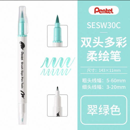 派通彩色双头柔绘笔SESW30C-T134 商品图0